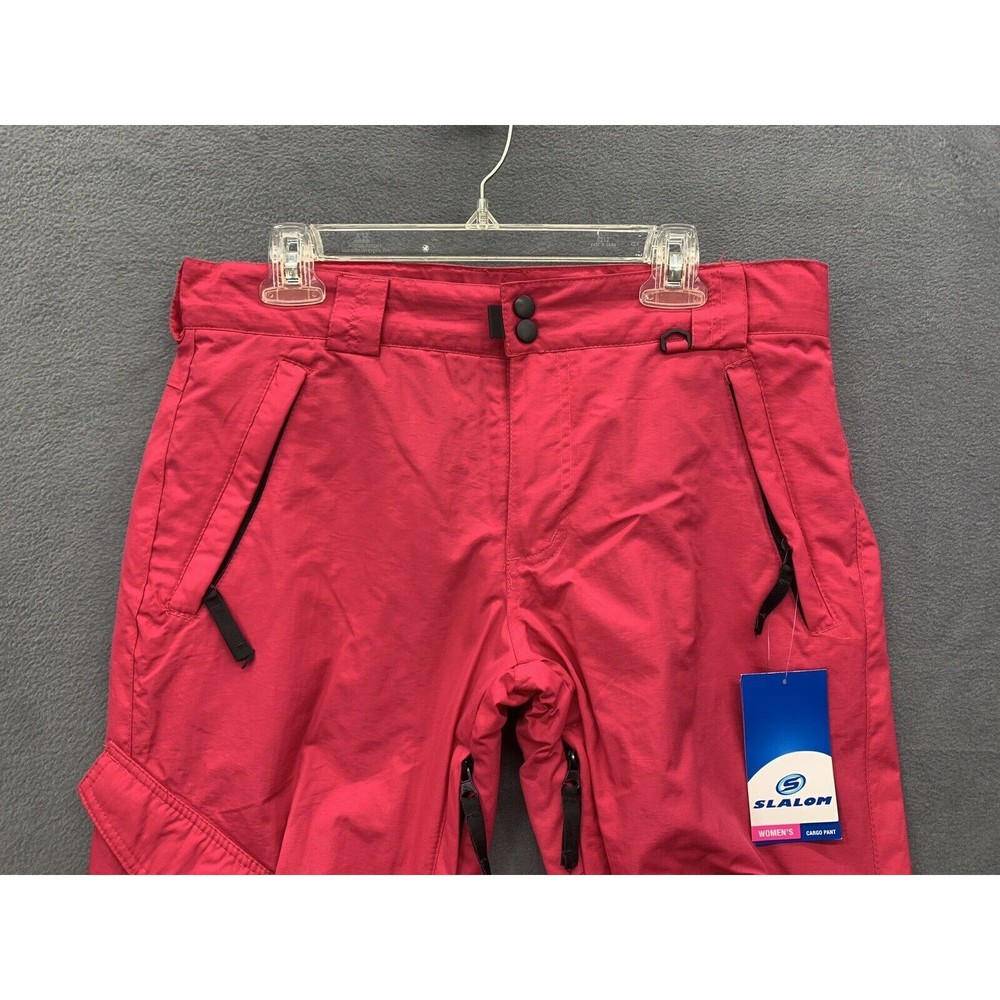 Slalom Womens Insulated Cargo Snow Pants Bright Rose Pink Medium Water Resistant - Picture 8 of 16